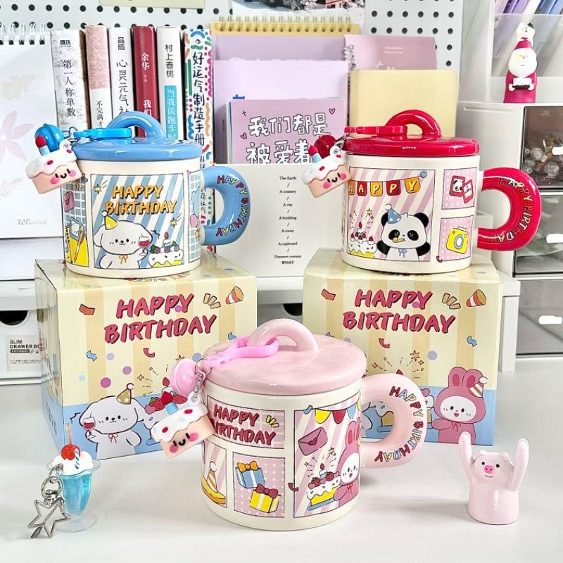 Give girlfriends birthday gifts, creative girls practical ceramic mugs, high-value cake cups, gift boxes