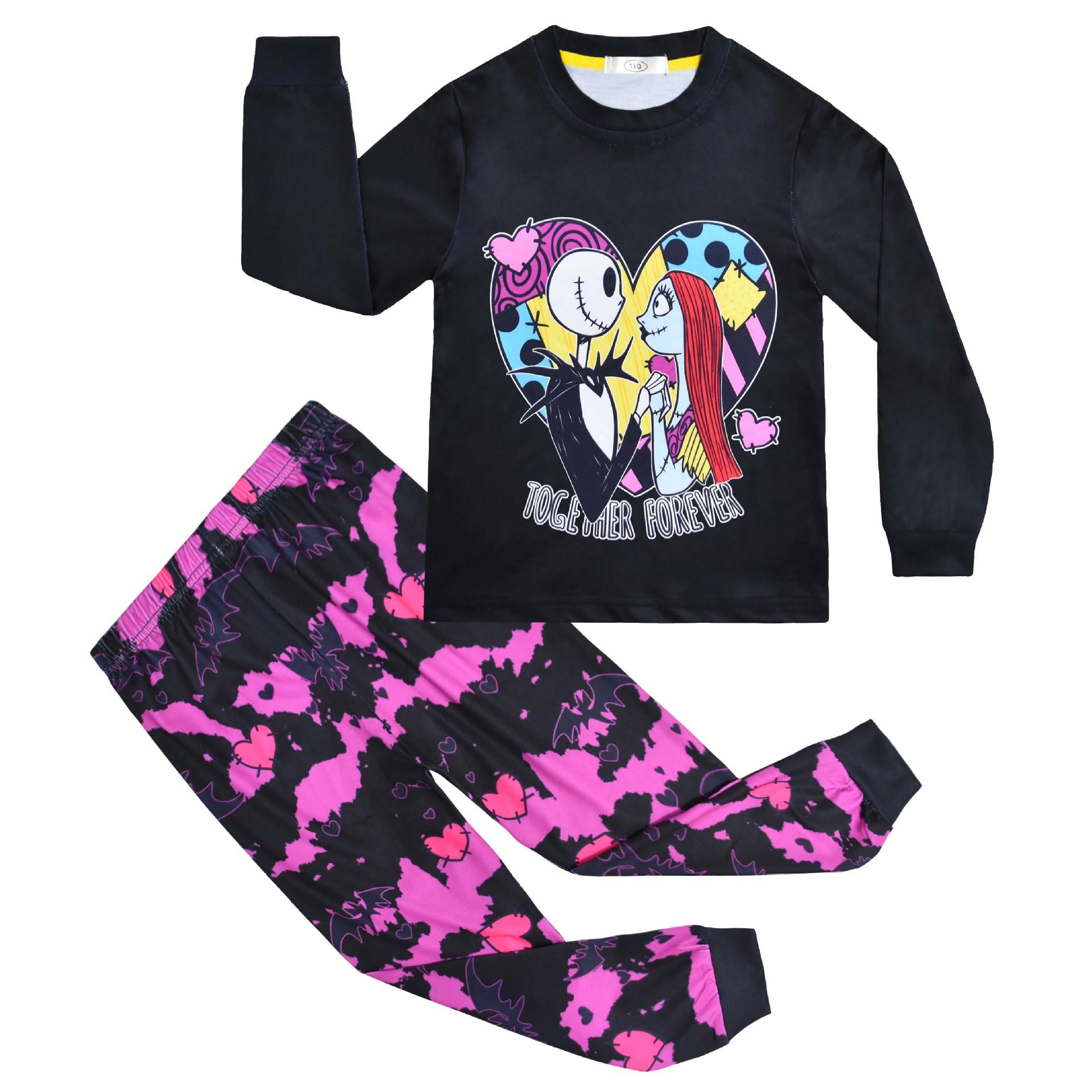 

Halloween, Christmas, Dark Night Horror Print, Two Sets Of Middle-Aged And Older Children S Long Sleeves + Trousers Loungewear 81125 110