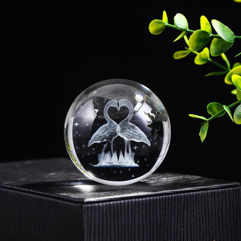 "40 Crystal Ball Ornaments: Rainy Day Clouds, Sun, Galaxy Design - Laser Engraved Cube for Home Decor and Gifts"