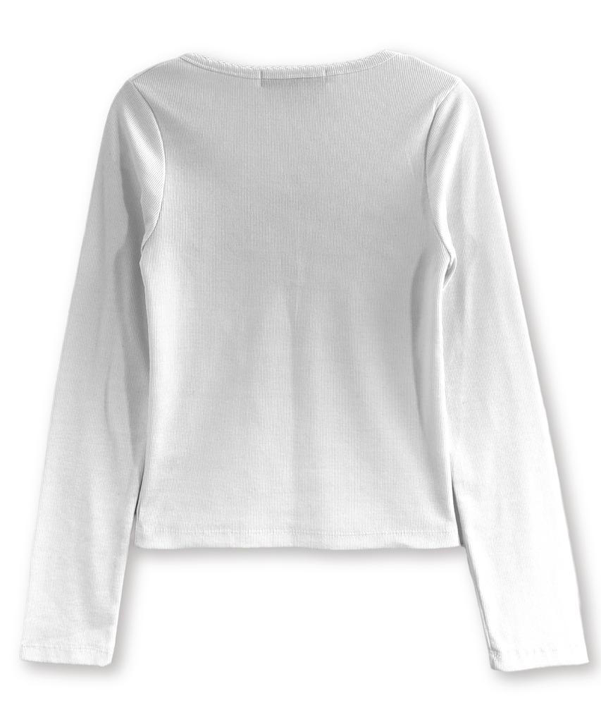 Damiswi Sun & Moon Button Long Sleeve_White