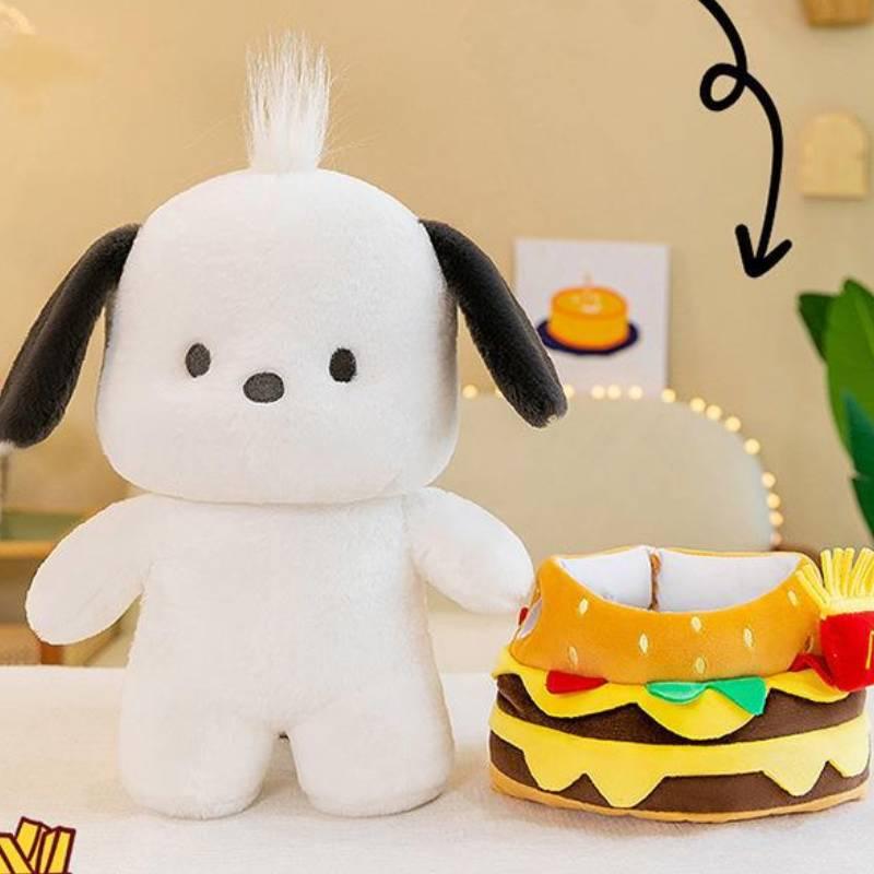 New Soft Plush Hamburger Pacha Dog Doll Wholesale For Bed Decoration And Claw Machine