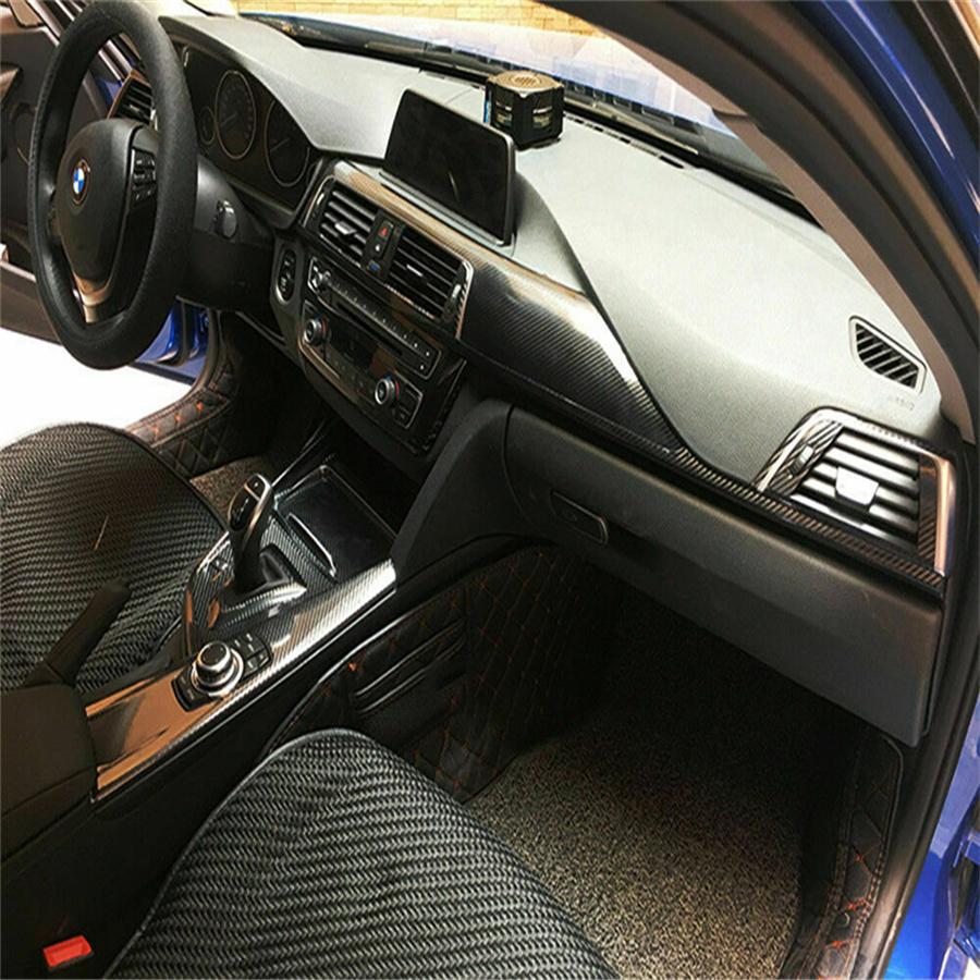 For BMW 3 Series F30 F31 Interior Decal Trim Stickers Glossy Carbon Fiber Style