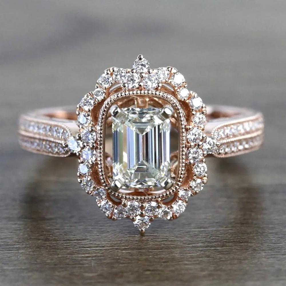 

Vintage Copper Zirconia Engagement Ring for Women, Rose Golden Plated, Bohemian Style, Perfect Gift for Her 6
