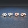 Cute Love Twist Stud Earrings Rose Gold Silver Jewelry For Women Gift Knot Post Earring HotSale E103