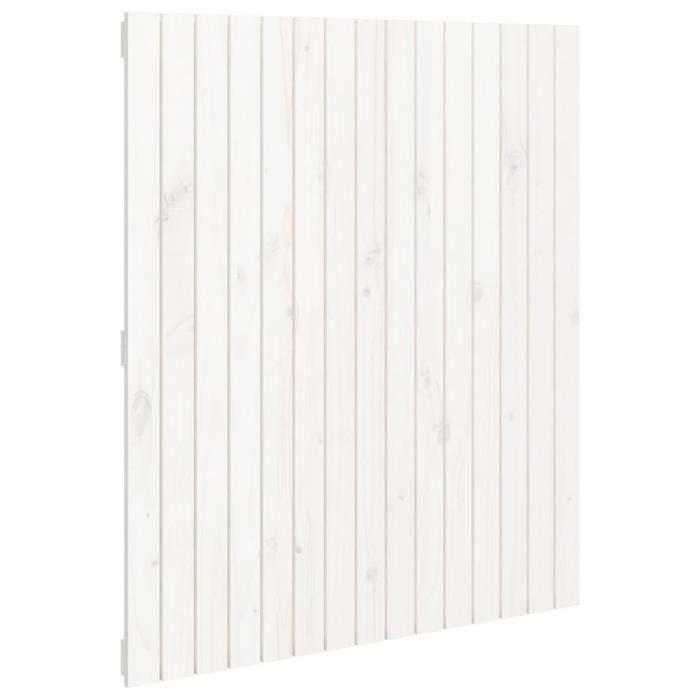 824934 vidaXL Wall-mounted Headboard White 95.5x3x110 Cm Solid Pine Wood