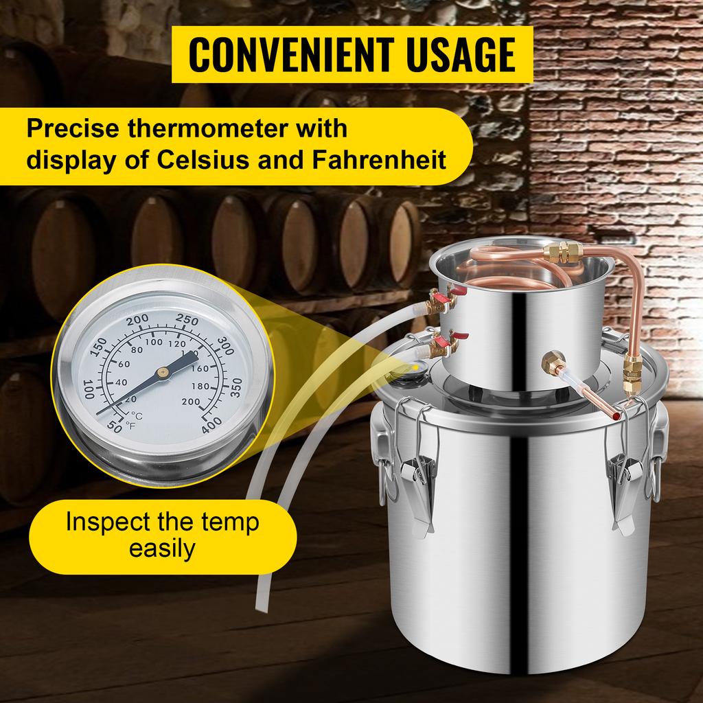 30L Alcohol Brewing Distiller DIY Moonshine Apparatus Stainless Steel Still Whisky Beer Brandy Home Appliance