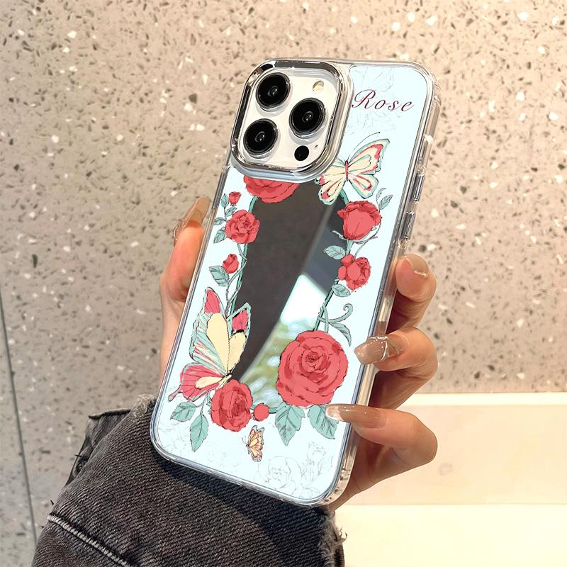 Mobile Phone Cases for iPhone 11 13 XR 15 Pro Max 12 14 Pro Max Case iPhone 16 XS Max Mirror Protective Case Mirror Exquisite Cartoon Waterproof
