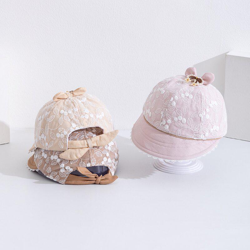 Korean Style Children's Sun Protection Lace Bucket Hat for Girls