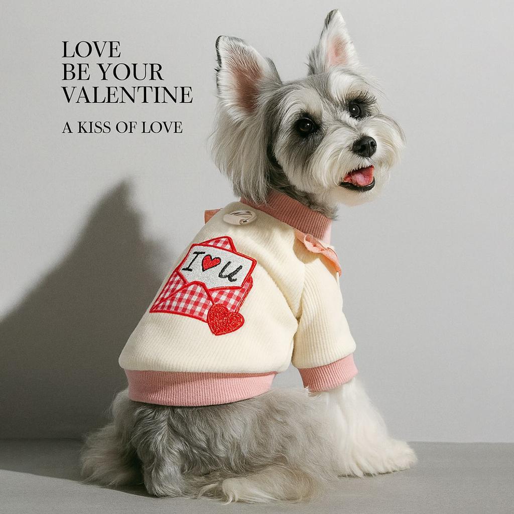 Pet circle, dog small dog clothes, cat clothing, autumn and winter Valentine's Day love collection