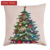 1PC Nuan Series Christmas Pillowcase Hand Drawn Christmas Tree Cluster Printed Cushion Cover for Sofa Living Room Bedroom Home Decor Party Decor