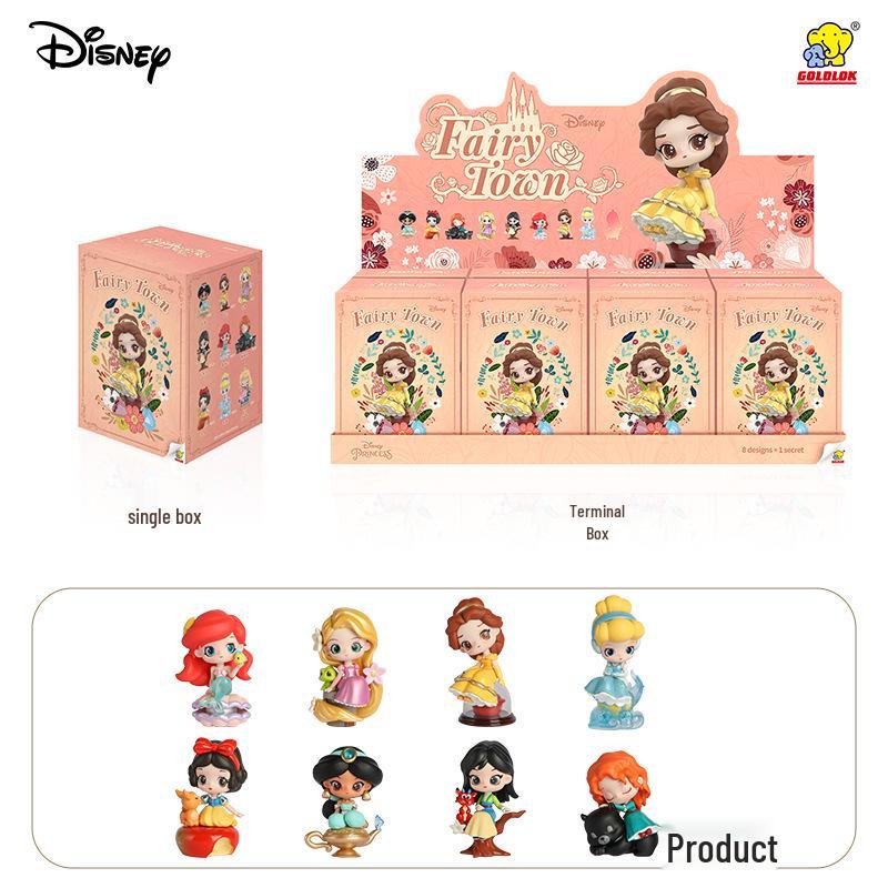 

Фигурка-сюрприз Disney Princess Fairy Tale Town - Настольное украшение-кукла, подарок на день рождения для девочек Box Set (8 unique styles)