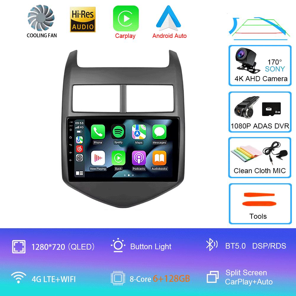 For Chevrolet Aveo 2 Sonic T300 2011-2015 Car Radio Android 14 CarPlay Auto Multimedia Player Navigation GPS 2din Stereo Audio