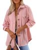 2024 Women's Autumn & Winter Loose Lapel Pocket Button Coat - Solid Color, Long Sleeve