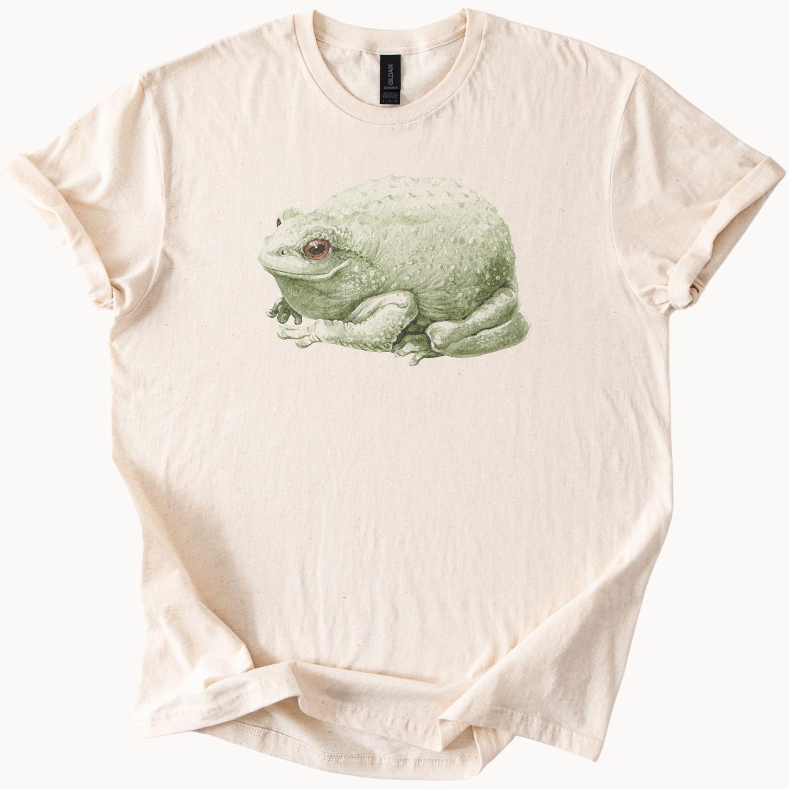 Green Frog Toad Graphic T Shirt Nature Animal Art Illustration Tee Amphibian Lover Gift Cute Frog Shirt Botanical Drawing Top 150