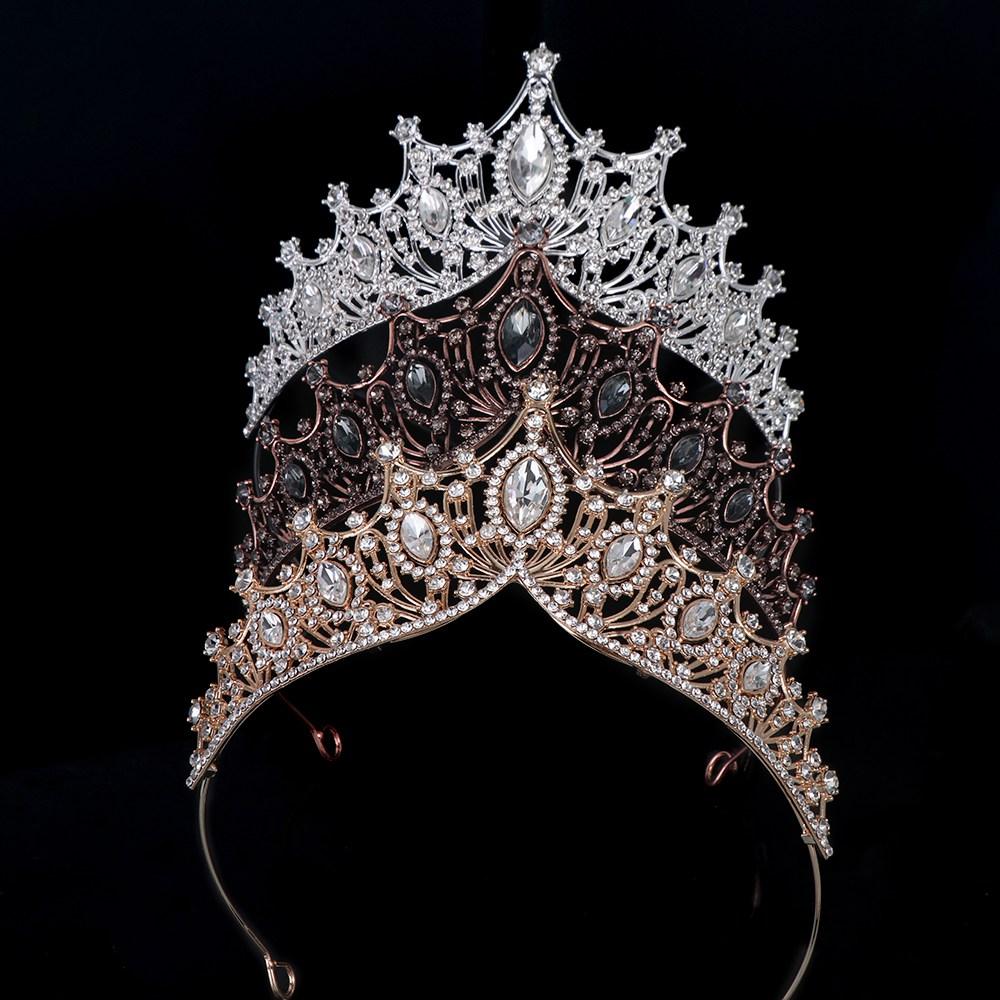 Tiara Crown Headband Zircon Rhinestone Princess Headband Baroque Korean Hairbands Women Hair Hoop