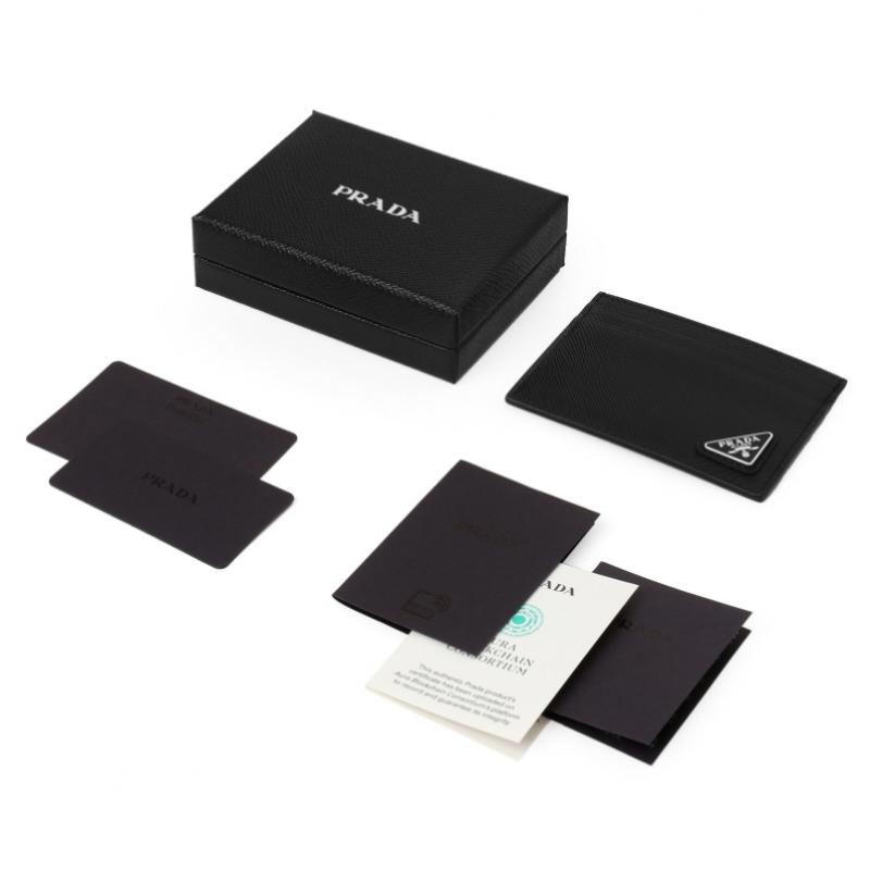Prada Saffiano Triangle Logo Card Wallet 2mc149 Qhh F0002