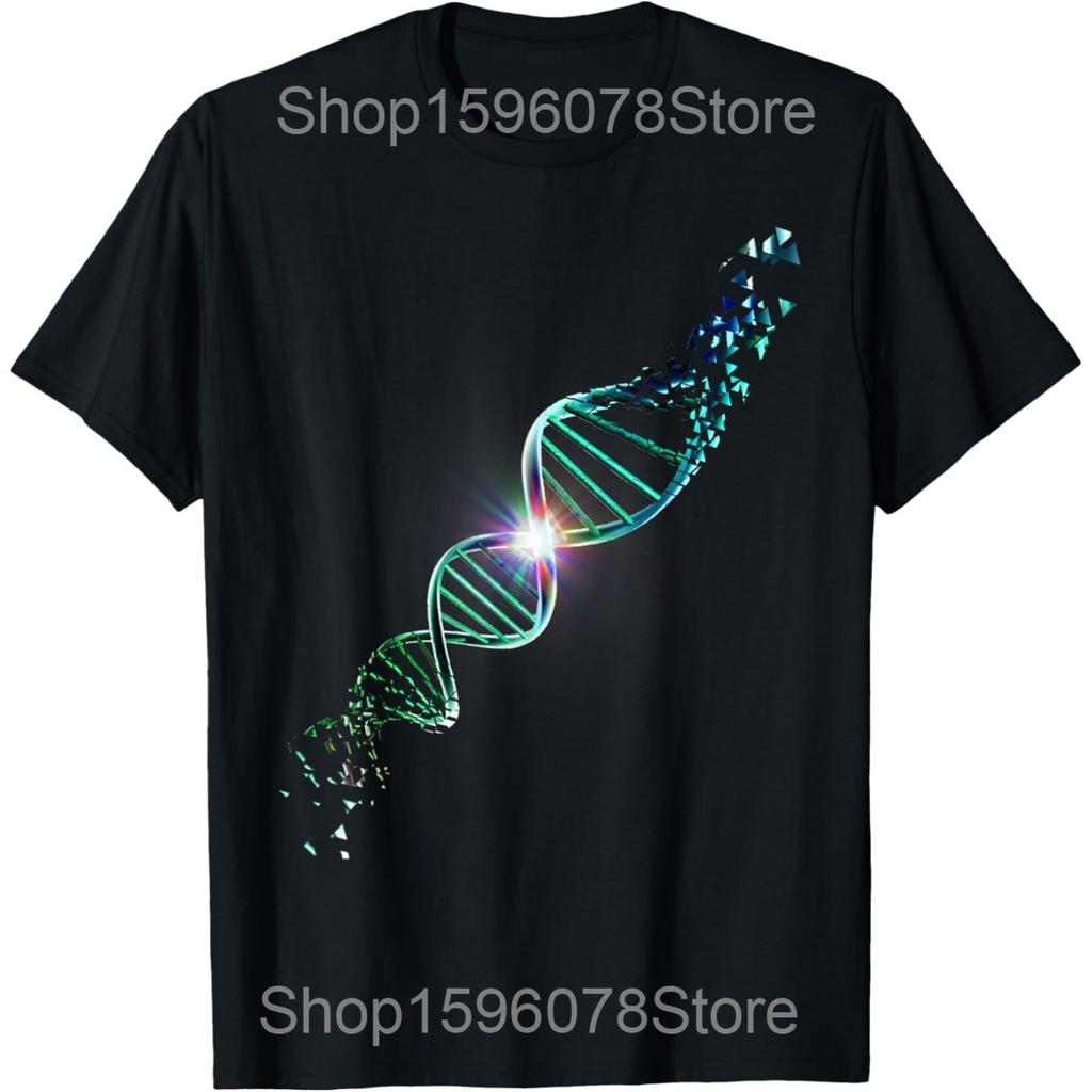 Funny DNA Christmas Tree Scientist Biology Science Teacher T Shirts Men Humor Streetwear Tee Short Sleeve Unisex Loose Clothing