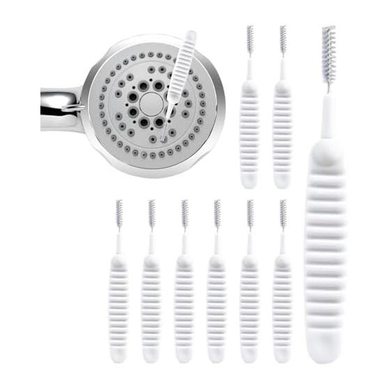Shower Head Cleaning Brush Set, 10 Pieces, Anti-clogging Scrubber, Unclogging Scrubber Set for Bathroom, Cleaning, Maintenance | Gap Cleaning Brush,