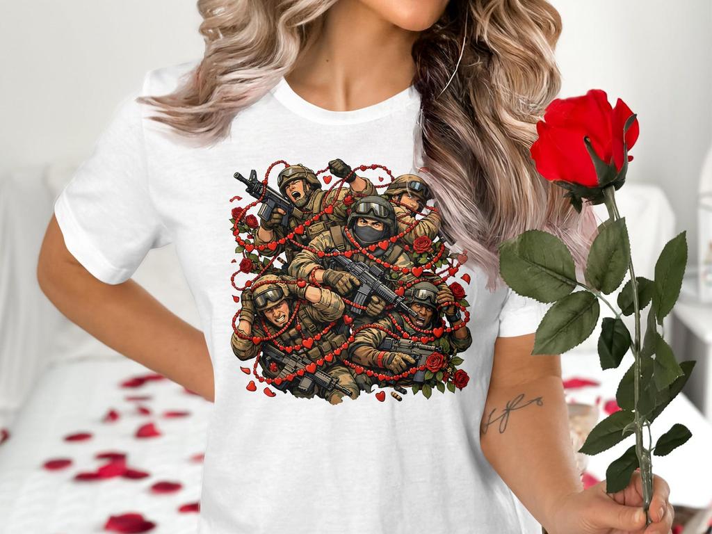 Military Valentine T-Shirt, Soldiers in Love Graphic Tee