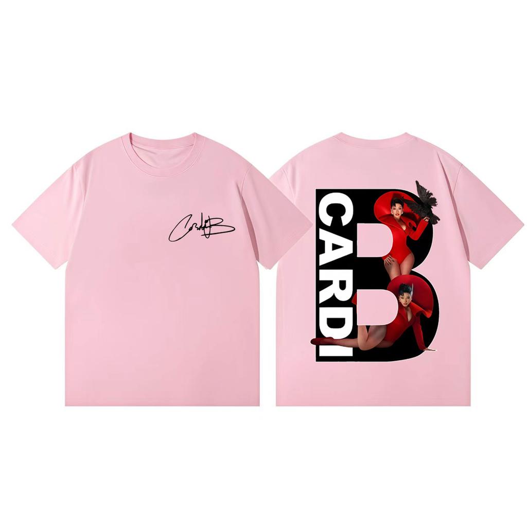 Rapper Cardi B Album Merch Tshirts Harajuku Hip Hop Pop Music Short Sleeve Tshirt Men Women Casual Fashion Oversized T Shirts