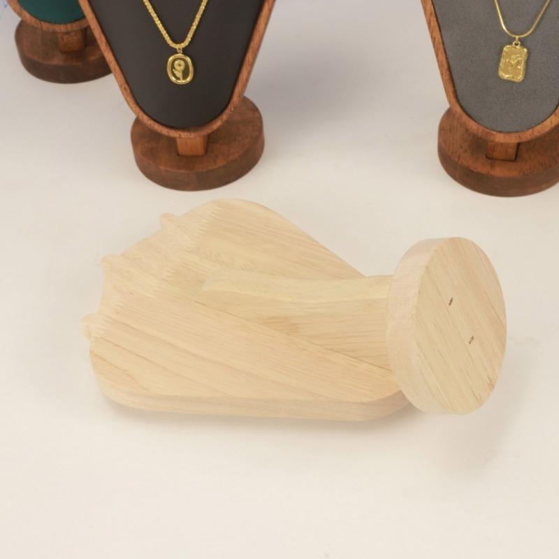 Elegante Robusto Espositore da Collana in Legno Piccolo Porta Busto per Gioielli Accessorio Portatile per Bancone Vetrina