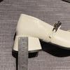 High-end Niche Chain Brown Mary Jane Shoes Fairy Spring Fairy Temperament Square Head Small Leather Shoes Evening Shoes