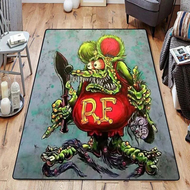 Funny Room Rugs Foot Carpets R-Rat Fink Entrance Doormat Kawaii Rug Floor Mats Bath Mat Kitchen Hallway Carpet Home Decor