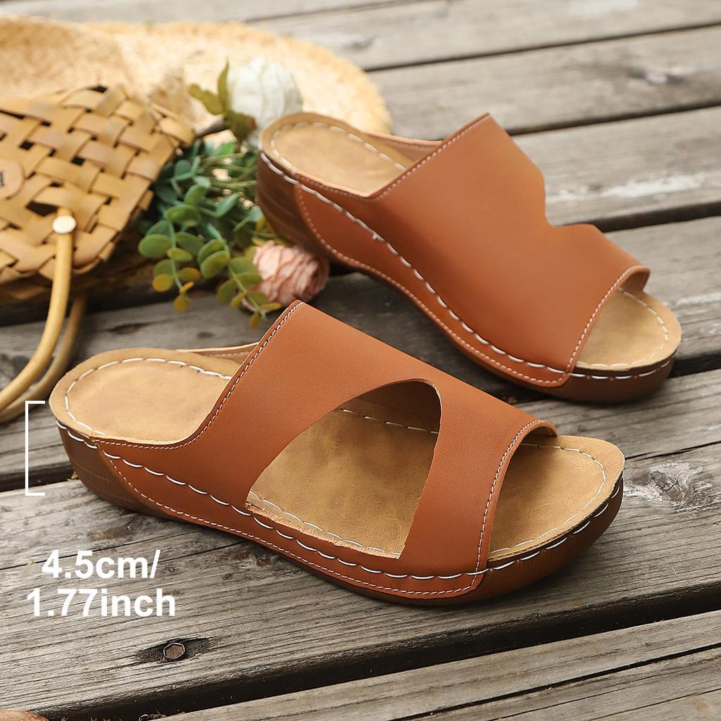 Fashion Women's Sandals Summer Roman-style Light Wedge Slippers Outdoor Leisure and Comfortable Medium-heeled Slippers Zapatos Mujer