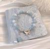 Aquamarine Cat's Eye Crystal Butterfly Bracelet with Sterling Silver and Tassel
