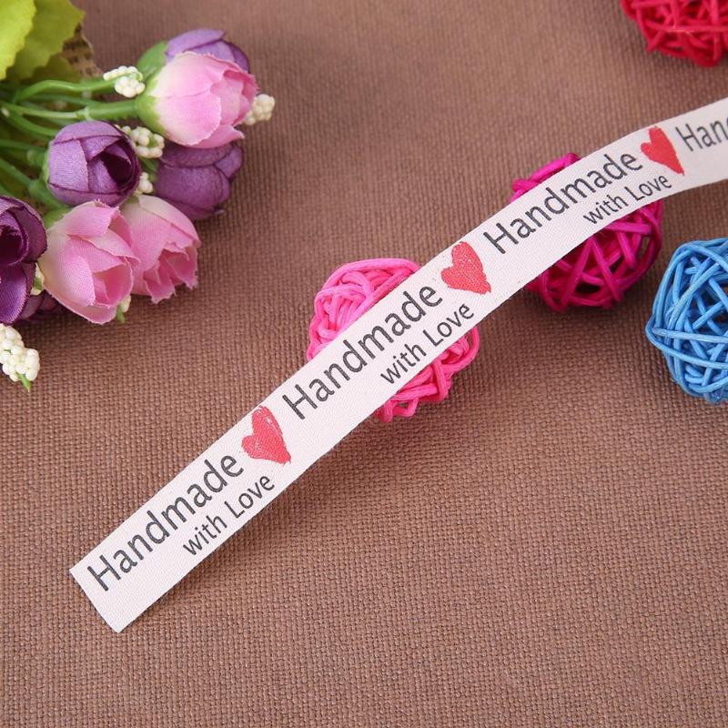 5 Yard Love Pattern Ribbon Clothing Label Tags Craft DIY Bowknot Accessory