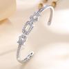 Fashionable and Exquisite Irregular Micro-paved Zirconia Open Bracelet for Women