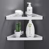 Black Bathroom Shelf Wall-mounted Glass Shower Corner Rack White Aluminum Bathroom Storage Rack Bathroom Accessories Triangular