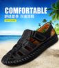 Fashion Men's New Summer Leather Sandals with Fashionable and Breathable Stitching Design, Casual Shoes In Sizes 38-47, Beach Shoes
