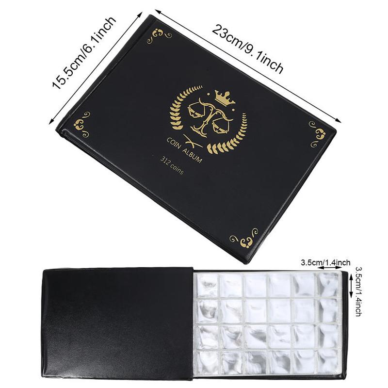 312 Pockets Coin Collection Book PVC Flip Cover Storage Album Dustproof Coin Holder Portfolio For Collectors