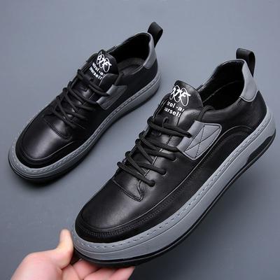 Neue Schuhe für Herren Frühling Herbst Retro Echtleder Freizeitschuhe Trend Flache Skateboard Schuhe Freizeit Sneaker