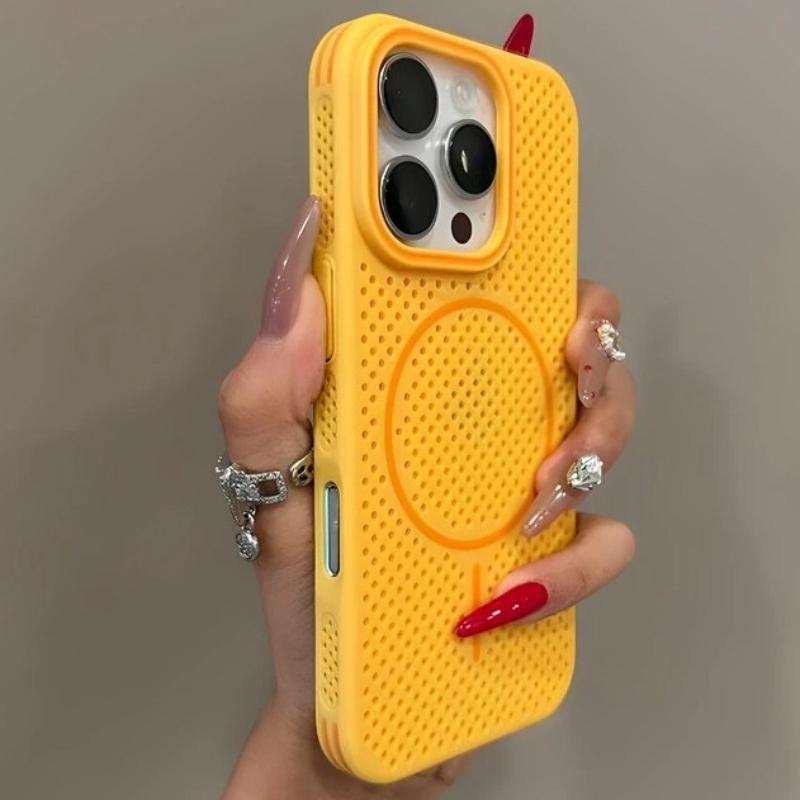 

Luxury Magsafe Heat Dissipation Candy Phone Case For iPhone 17 14 15 16 Pro Max 16 Plus 17Air Magnetic Bumper Back Cover For iPhone 15Plus небесно-голубой