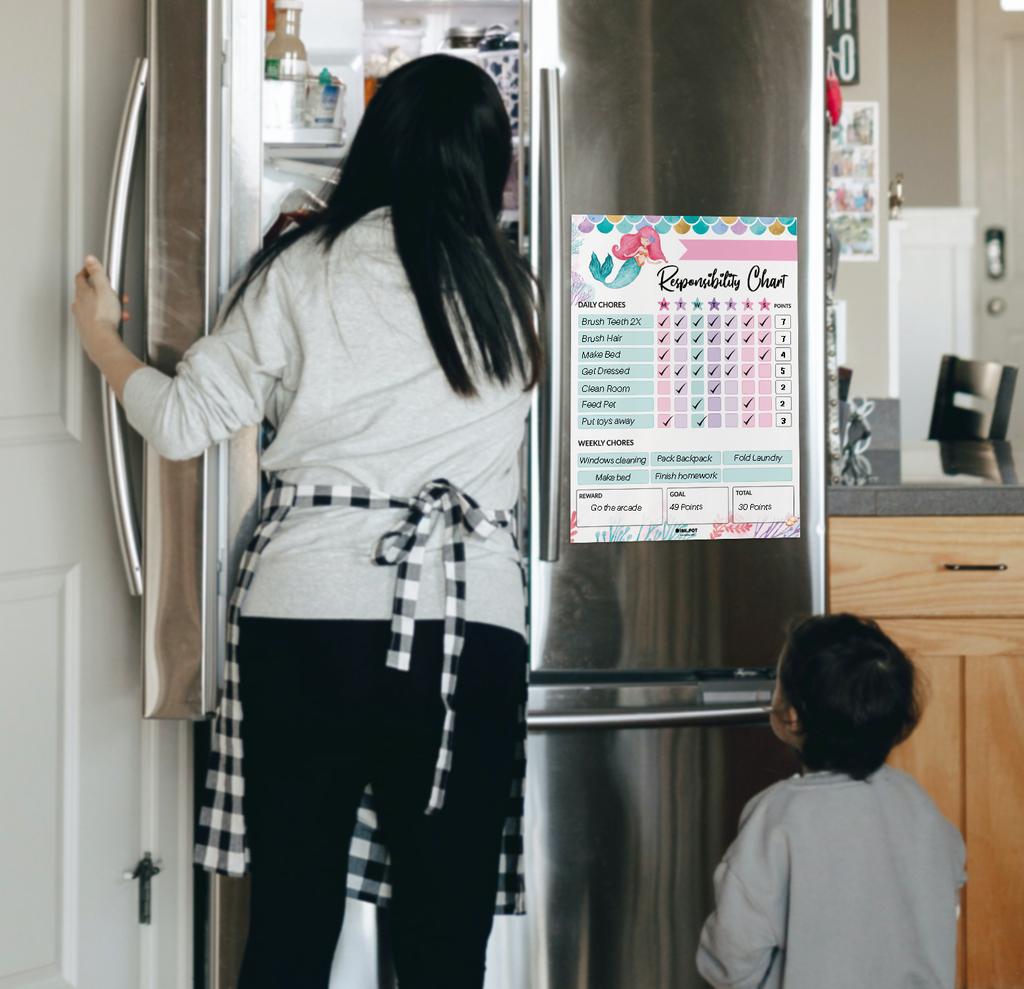 Inkdotpot Magnetic Dry Erase Weekly  Daily Chore Chart Schedule Board for Kids Chores Reward Chart,Good Behavior Chart