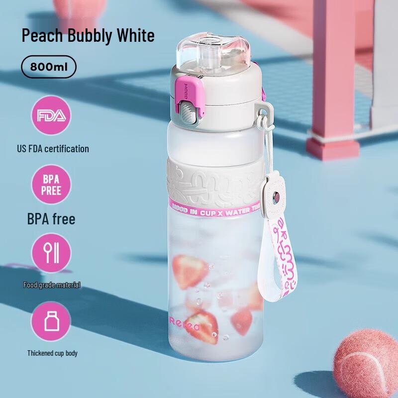 RELEA Tritan Sports Water Bottle with Straw