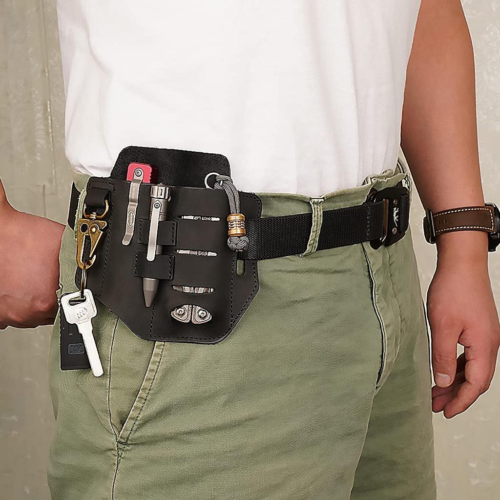 VIPERADE PJ13 Plus Pouzdro pro EDC Kapesní Organizér pro EDC Pouzdro s Klíčem Svítilnou Perem Kožené Pouzdro pro Leatherman Multitool Opasek, Muži, Držák,