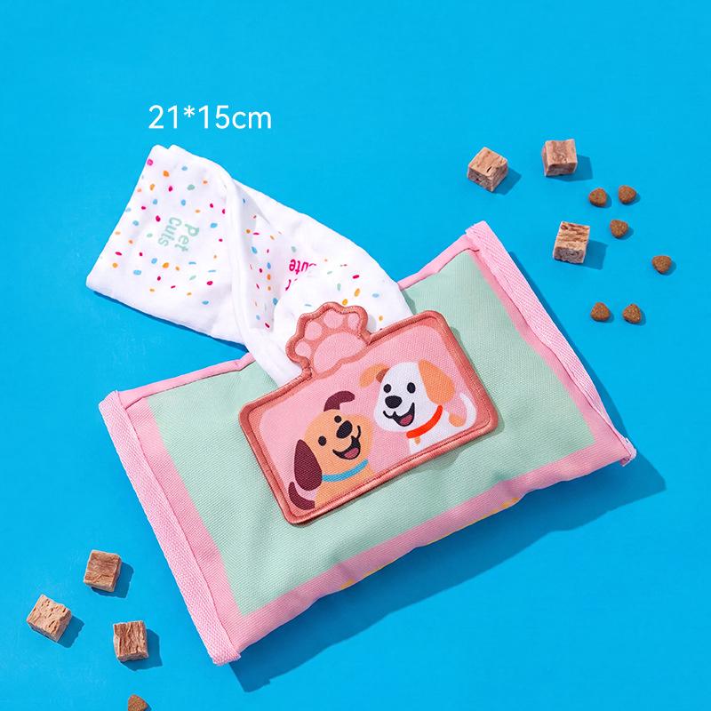 Interactive Dog Puzzle Toy for Puppy Sniffing Training - Leaking Food Wet Wipes Tissues Hiding Game New Pet Toys