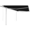 VidaXL Automatic Retractable Awning with Posts 4.5x3 M Anthracite 3069969