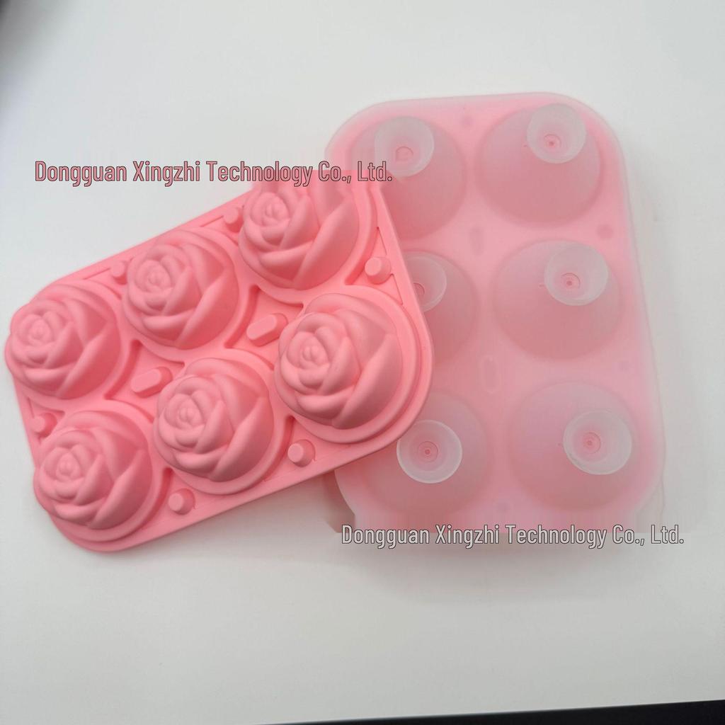 6-Cavity Rose Ice Cube Tray - Leak-Proof Silicone Mold for DIY Whiskey Ice Cubes
