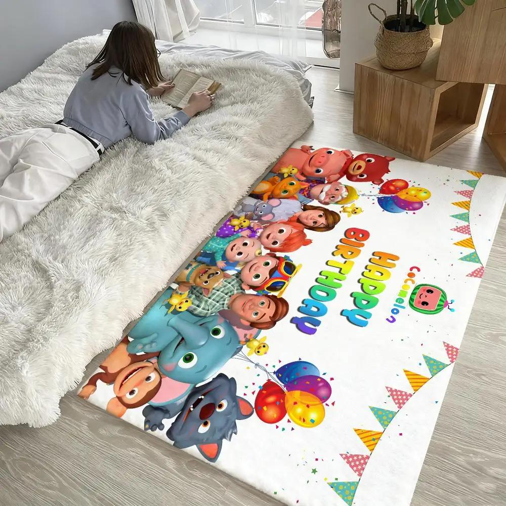 Cartoon C-CoComelon-S Cute Music Floor Mat Soft Thickened Non-Slip Bedroom Living Room Door Mat Home Decor Flannel Rugs