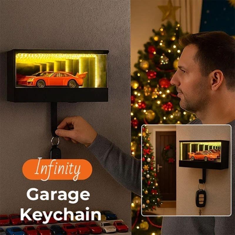 Unconfined Shimmering Garage Key Holder, Small Garage with LED Lights