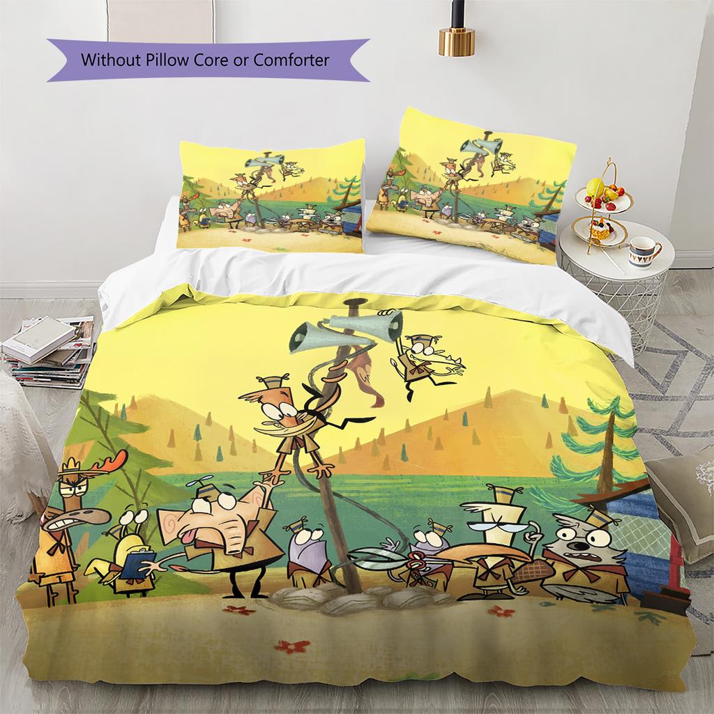 Crazy Summer Camp  Pattern Bedding Quilt Set  Home Decoration  Gift (1 * Duvet Cover + 2 * Pillowcase  Without Core)