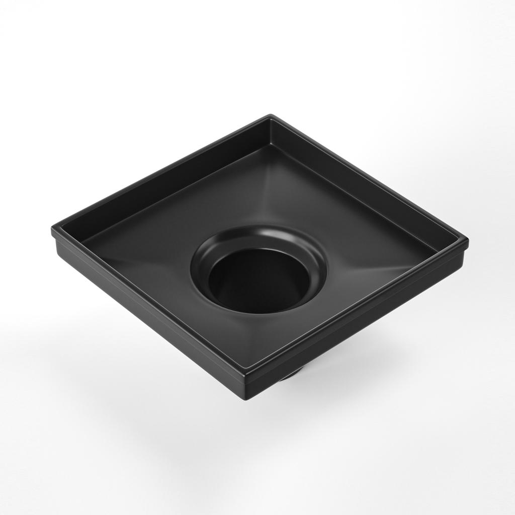 Bathroom Black Stainless Steel 6x6 Tile Insert Floor Drain Hidden Style with Free US Delivery
