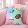 Sweet Macaron Girly Food Cushion Cover Pillowcase Short Plush Invisible Zipper Room Sofa Cushion Cover