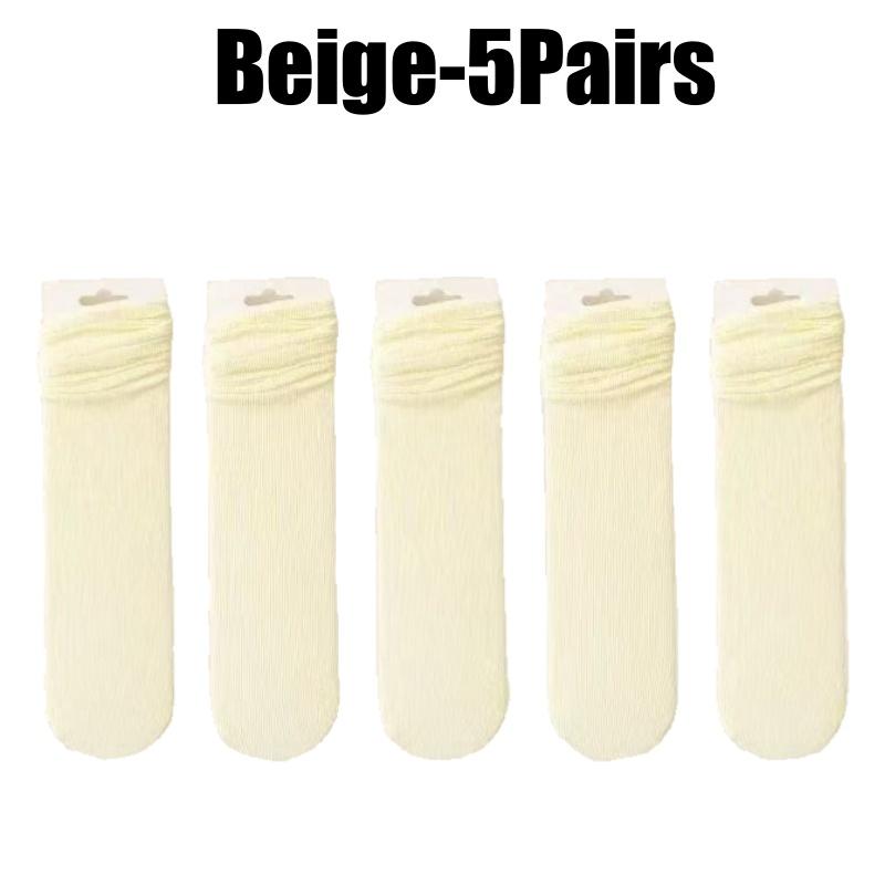 

Womens Summer Socks Stacked Crew Socks Thin Breathable Loose Fit Mid Calf Socks Cool Comfortable Socks For Women Maternity Socks