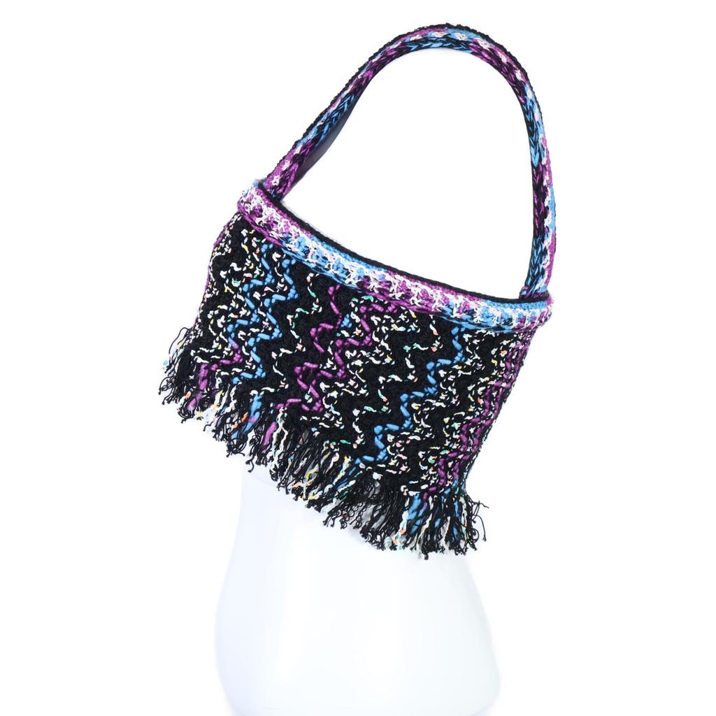 CHANEL [Good condition/Domestic regular] P70458K10051 CC Logos plate tweed bustier/ tops 34 Black / multicolorUsed