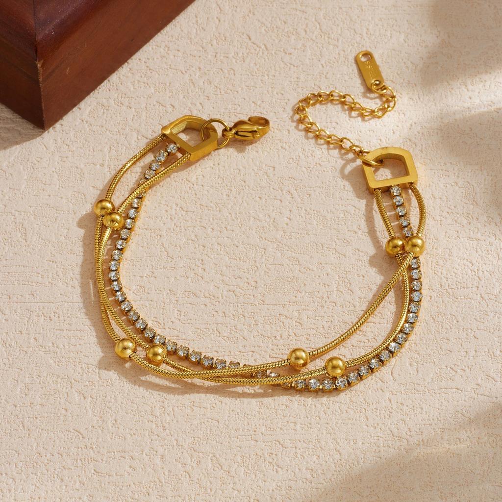 Fashion Creative Delicate Full Diamond Chain Multi Layered Snake Bracelet Premium
